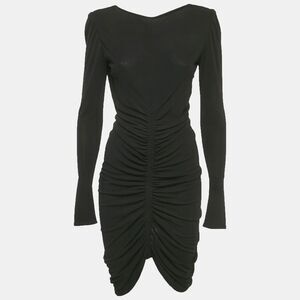 Givenchy Black Stretch Crepe Ruched Mini Dress S